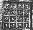 Het vierkant van Dürer bevat veel, mooi over het vierkant verdeelde, getalcombinaties.